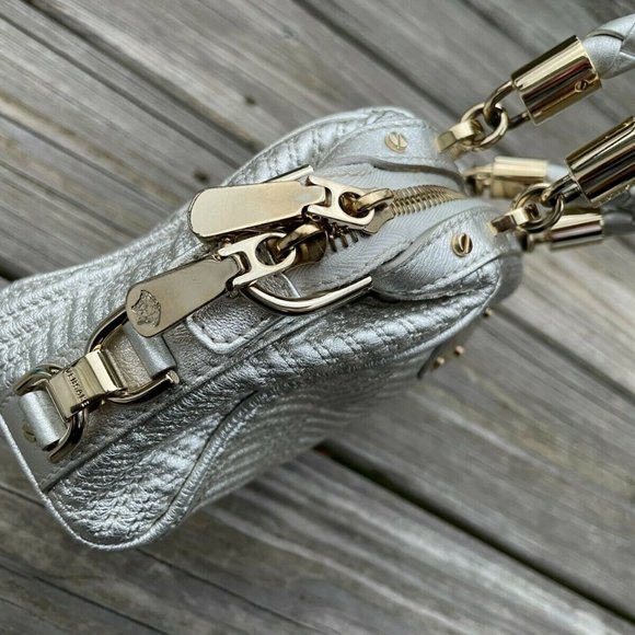 Gianni Versace Women Bag Small Hand Bag Silver Tone Made in Italy - Picture 10 of 12